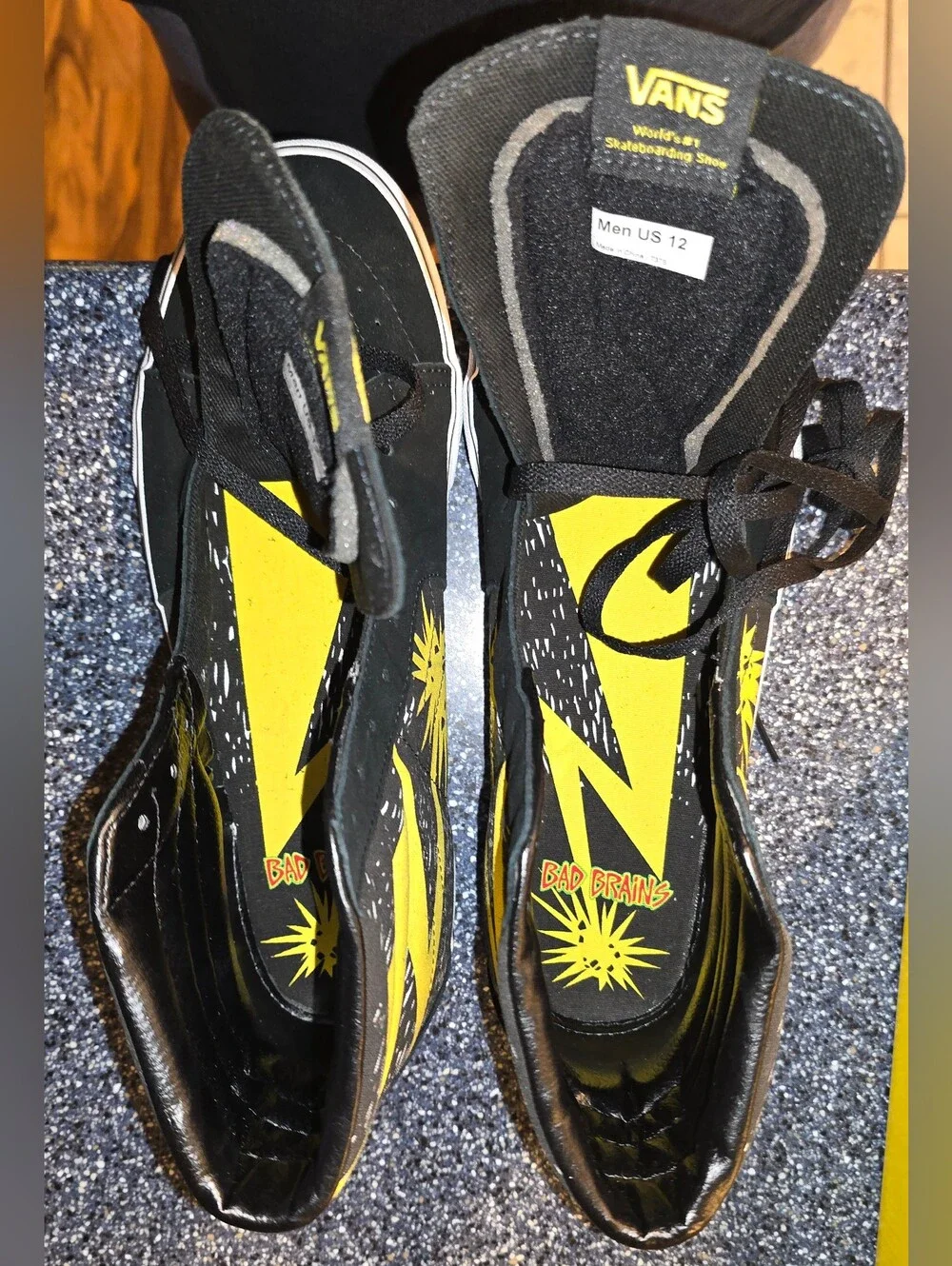 Bad Brains x Vans Black & Yellow High-Top Skate Shoes
